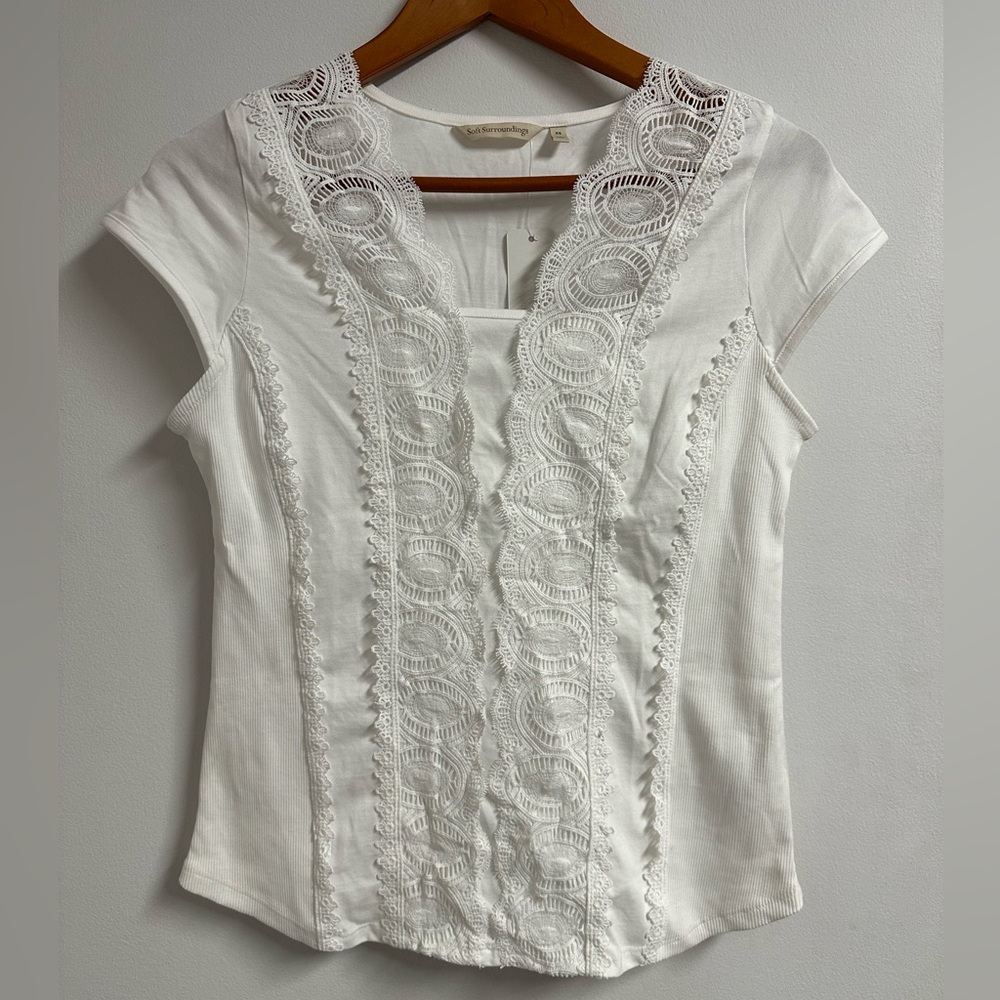 Soft Surroundings White Breelyn Top